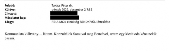 Takács Péter levele. Samu Attila dandártábornok, a Belügyminisztérium sajtófőnöke, Rétvári Bence, a Belügyminisztérium parlamenti államtitkára, miniszterhelyettes