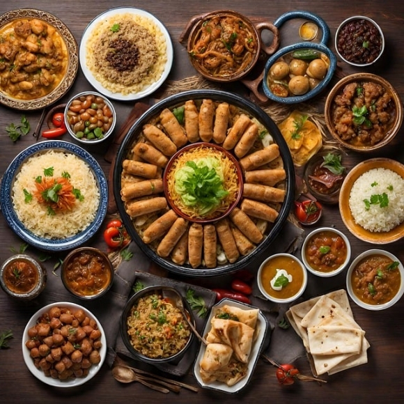 AI generált iftar party (Mohammad Omar Siddiqui képe a Pixabay-en)